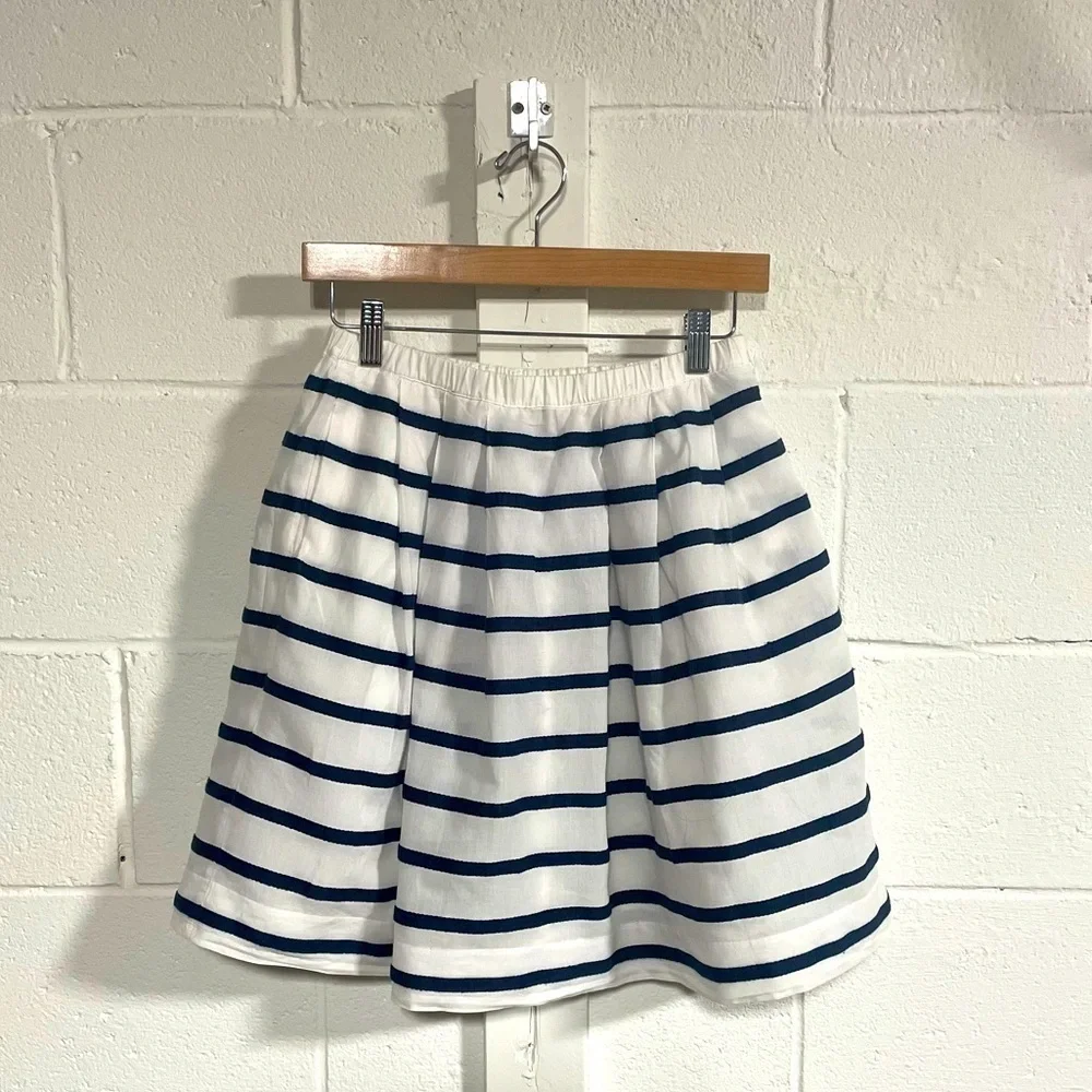 J.Crew Mini Skirt In Nautical Navy Stripe Sz 2